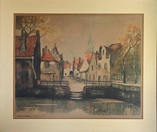 Lucien Dasselborne Les Clochers Bruges Etching 197/200 — Paris Etching Society picture