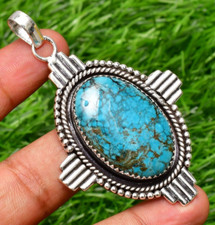 Turquoise Pendant Gemstone Handmade 925 Sterling Silver Jewelry Pendant 2.10