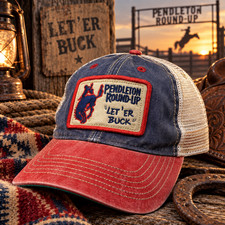 Vintage Pendleton Round-Up Let Er Buck Rodeo Trucker Hat Legacy Mesh Snapback picture