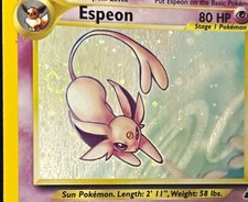 pokemon TCG Espeon 1/75 Neo Discovery Holo Rar FART SWIRL‼️ Super clean NM picture