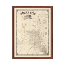 Old Map of Omaha, NE 1866 - Vintage Omaha Nebraska Art picture