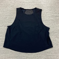 Lululemon Sculpt Cropped Tank Shirt 10 Black Athleisure Yoga Performance Vented picture
