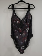 NWT 3XL Killstar Bodysuit Black Mesh Lace Skulls Roses Magnolia gothic romantic picture