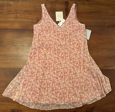 Charles Henry Nordstrom Pink Floral Tank Dress Chiffon V-Neck Size XS NWT picture