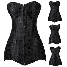 14 Steel Boned Overbust Corset Long Torso Corset Bustier Waist Trainer Shaper LO picture