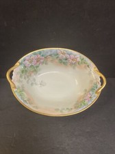 vintage Floral Pink  Limoges Handpainted Bowl Serving Gold Gilded  Floral  Boho picture