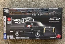 Mattel Brick Shop Hot Wheels Black ’83 Chevy Silverado Building Set Kit picture
