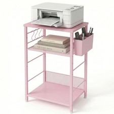 ECOLOVI Small 3 Tier Printer Stand for Under Desk, Height Adjustable Shelf Pr... picture