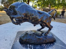 Beautiful Antique 19th Century French Bronze Rearing Bull Antoine Barye c1890's picture