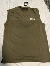 UFC Mens' Sleeveless Crew Neck Tank Top L - Graphic Printed Olive Green picture