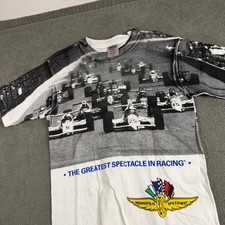 Vintage Indianapolis Motor Speedway Indy 500 Oneita Power-T Racing Shirt White L picture
