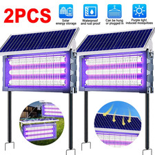 2pc Solar Bug Zapper Outdoor Garden Mosquito Trap Rechargeable Fly Zapper 4500V picture