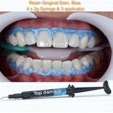 FGM Dental Top Dam Resin Gingival Dam Light Cure, Blue 4 x 2g Syringe & 3 tips picture