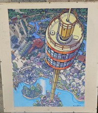 RARE Astroworld Harper Goff Painting 1968 Disney Artist Signed Roy Hofheinz picture