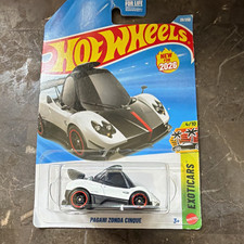 Hot Wheels Pagani Zonda Cinque Exoticars 1:64 Diecast White/Black/Red 2026 picture