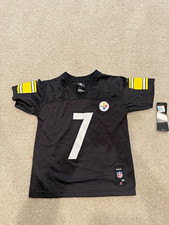 Reebok Pittsburgh Steelers Ben Roethlisberger #7 Black NFL Jersey Size M Kids picture