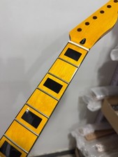 Black Block 22 fret Gloss 25.5in Yellow Maple electric guitar neck parts picture