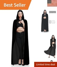 Elegant Velvet Hooded Cape Cloak - Classic Design for Halloween & Festival Wear picture