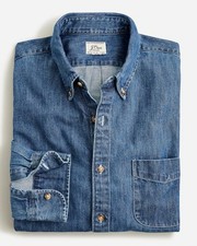 NEW J.Crew Midweight Denim Collared Workshirt in Dark Wash - Overshirt Sz XL picture