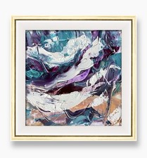 Tulum Sunset Tides Artwork 6”– Caribbean Dream - Tulum Beach Framed Oil Painting picture