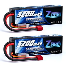 2xZeee 2S LiPo Battery 5200mAh 7.4V 50C T Plug for 1/8 1/10 RC Car Truck Truggy picture