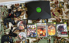 Microsoft original xbox bundle 6 games 2 controllers halo 2 2004 manufacture  picture