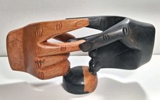 Mid 20th Century Integration Period Wood Hand Made Sculpture Let Us Have Peace picture