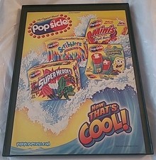 Popsicle Ice Cream Spongebob Super Heroes Print Ad 2004 Framed 8.5X11 Wall Art  picture
