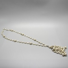 Vintage MCM Tassel Necklace Simulated Pearl 26 Inch picture