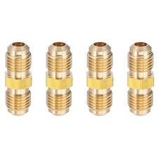 PATIKIL 1/4 Inch Male Flare x 1/4 Inch Male Flare Connector, 4Pcs SAE 45 Degr... picture