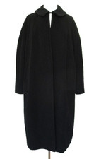 Vintage 50s 60s Bernhard Altmann By Regal Black Cashmere Coat L Women picture