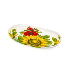 Bassano Ceramic Hand-Painted Serving Bowl 33 Cm Sunflower Design New picture