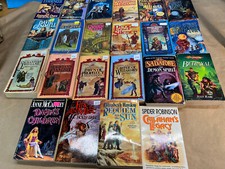 Lot 22 Vtg FICTION FANTASY Paperback Books David Eddings Piers Anthony picture