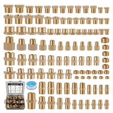 106PCS Brass Pipe Fittings Assortment Kit 1/8 1/4 3/8 1/2 NPT Adapter Reducer picture