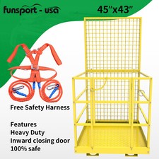 45x43 Inch Forklift Safety Cage Basket Man Work Stand Platform 1300LBS Capacity picture