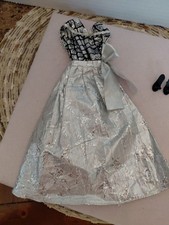 Barbie Mattel Vintage Lucky Bunny Tagged Gown silver metallic w/bow picture