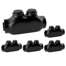 5Pack 2 Port Insulated Wire Connectors Black Splice Connector 2-14 AWG UL Listed picture