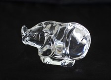 Vintage Steuben Crystal Rhinoceros Hand Cooler Figurine Paperweight *Excellent* picture
