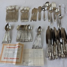HUGE LOT Vintage Holmes & Edwards 102 Pieces Danish Princess Flatware set forks picture