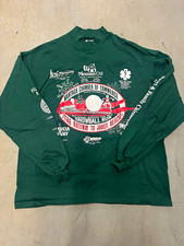 Cotton Deluxe Vintage 90s Snowball Run Graphic Green Long Sleeve Mock Neck L picture