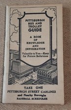 Vintage 1938 PITTSBURGH BUS & TROLLEY GUIDE w PIRATES SCHEDULE Carlines Medical picture