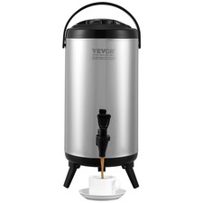  Stainless Steel Insulated Beverage Dispenser, 2.4 Gallon 9.2 Liter, Thermal Hot picture