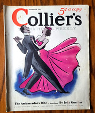 Vintage Collier's November 28, 1936, Cover Art Jaro Fabry, Author John Gunther picture