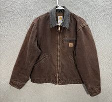 Vintage Carhartt Detroit Jacket Adult Medium Brown Duck Canvas Workwear J97 DKB picture