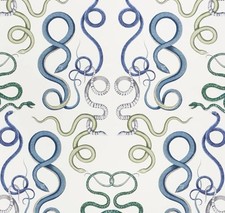 Schumacher Curtain Fabric 'GIOVE - EMERALD & SAPPHIRE' 6 METRES 100% Cotton picture