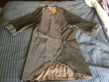 Vintage original rare 1920s 30s wool beige jacket coat ,fur cuffs M picture