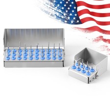 8/30Holes Bur Dental Burs Disinfection Autoclave Stand Holder Block Case Steel picture