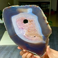 1.71LB Natural Amethyst agate  slice quartz cluster crystal specimen /Brazil picture
