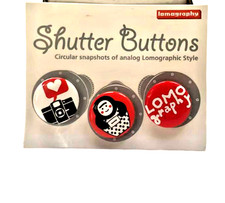 Rare Collectible, Lomography Shutter Buttons 3pcs Circular Snapshot Clothing Pin picture