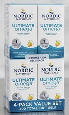 Lot Of 4 Nordic Naturals Ultimate Omega 3 1280mg Fish Oil 100 Soft Gels Lemon picture